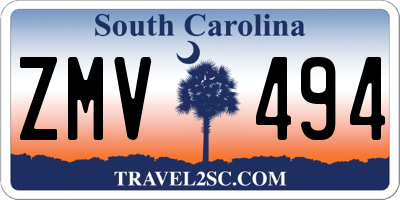 SC license plate ZMV494