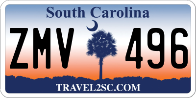 SC license plate ZMV496