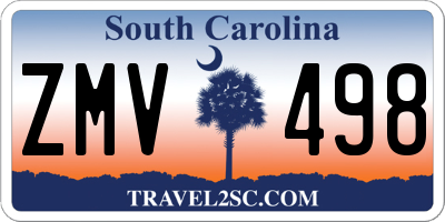 SC license plate ZMV498