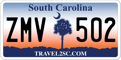 SC license plate ZMV502