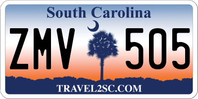 SC license plate ZMV505