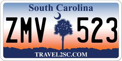 SC license plate ZMV523
