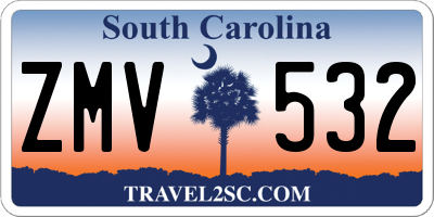 SC license plate ZMV532