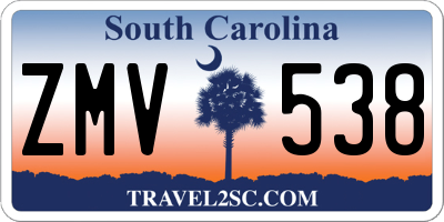 SC license plate ZMV538