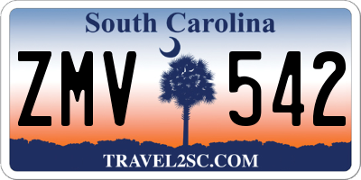 SC license plate ZMV542
