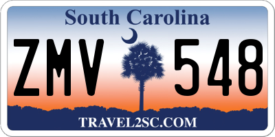 SC license plate ZMV548