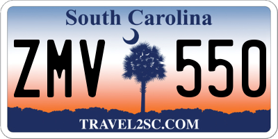 SC license plate ZMV550