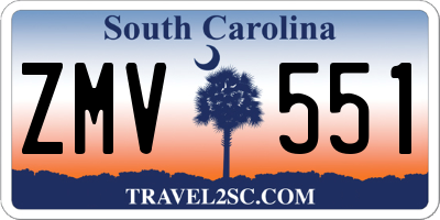 SC license plate ZMV551