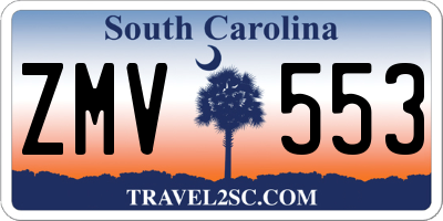 SC license plate ZMV553