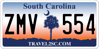 SC license plate ZMV554