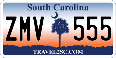 SC license plate ZMV555