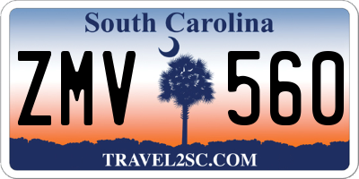 SC license plate ZMV560
