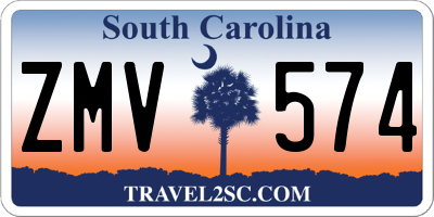 SC license plate ZMV574