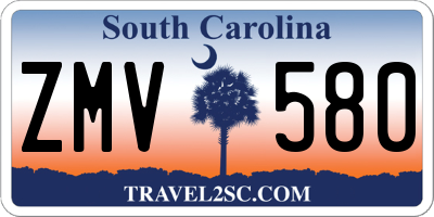 SC license plate ZMV580