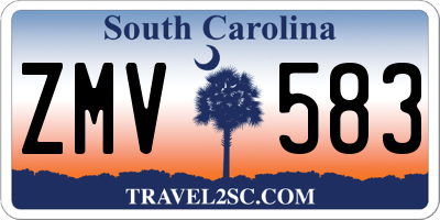 SC license plate ZMV583