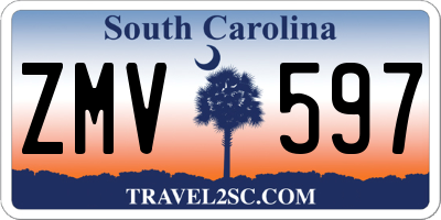 SC license plate ZMV597