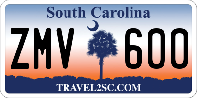 SC license plate ZMV600