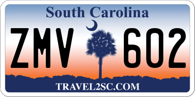 SC license plate ZMV602