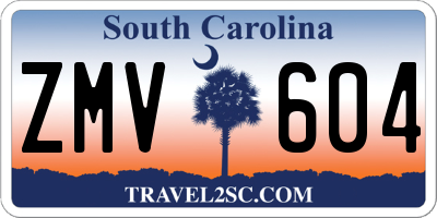 SC license plate ZMV604