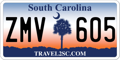 SC license plate ZMV605