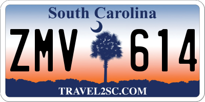 SC license plate ZMV614