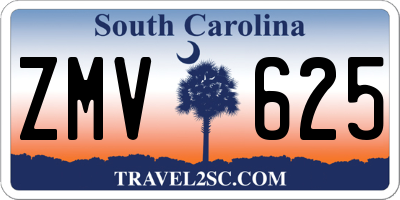 SC license plate ZMV625