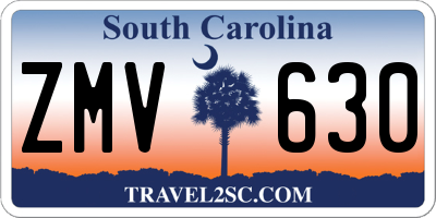 SC license plate ZMV630