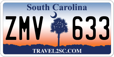 SC license plate ZMV633