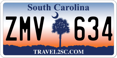 SC license plate ZMV634