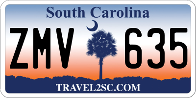 SC license plate ZMV635