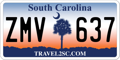 SC license plate ZMV637