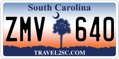 SC license plate ZMV640
