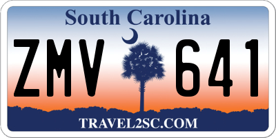 SC license plate ZMV641
