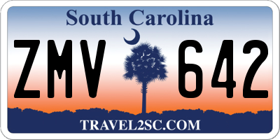 SC license plate ZMV642