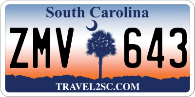 SC license plate ZMV643