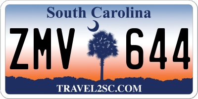 SC license plate ZMV644