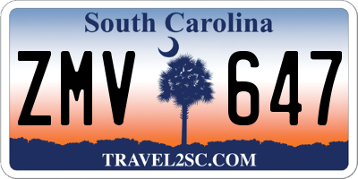 SC license plate ZMV647