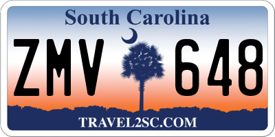 SC license plate ZMV648