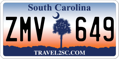 SC license plate ZMV649