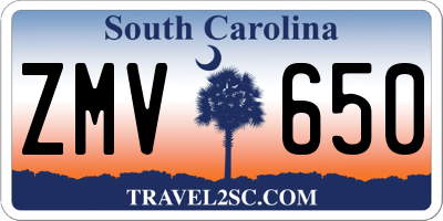 SC license plate ZMV650