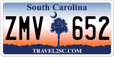 SC license plate ZMV652