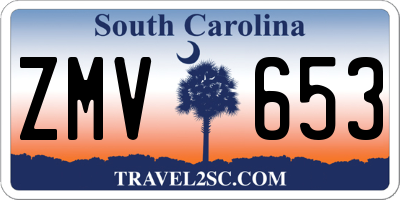 SC license plate ZMV653