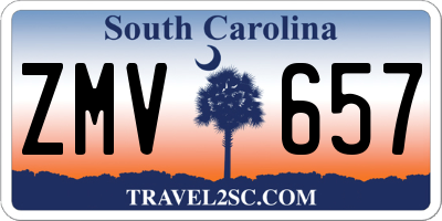 SC license plate ZMV657