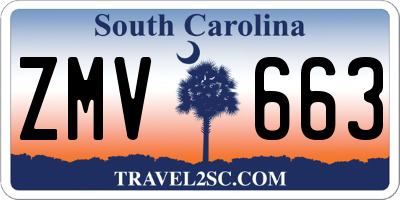 SC license plate ZMV663