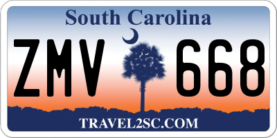 SC license plate ZMV668