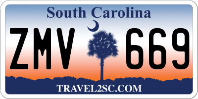 SC license plate ZMV669