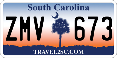 SC license plate ZMV673