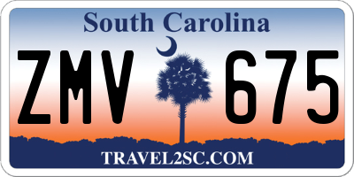 SC license plate ZMV675