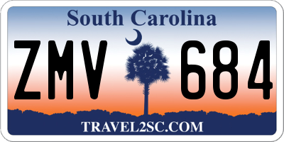 SC license plate ZMV684