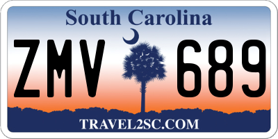 SC license plate ZMV689